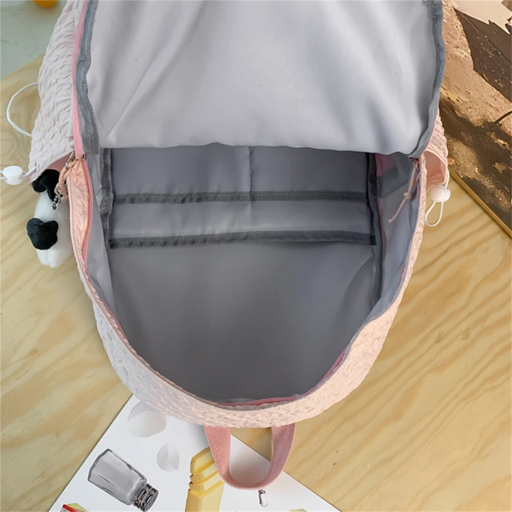 Adolescente Saco de Escola para Meninas Mochila Cor Sólida Mulheres Bookbags Estudante Médio Mochila Grande Bonito Nylon Bagpack Bolsos De Mujer