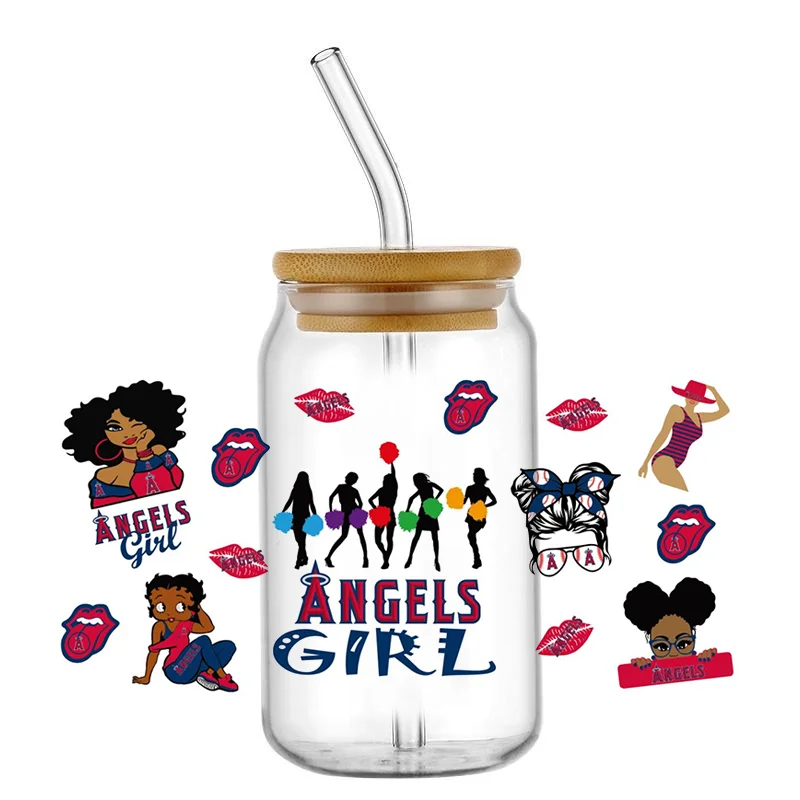 Baseball Team Decal Transfer Stickers Waterproof UV DTF Cup Mug Wraps Sticker DIY 3D Wrap Decal for 16oz Libbey Glass