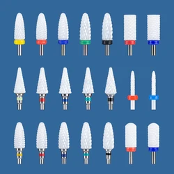 1pc Ceramic Milling Cutter Nail Drill Bits for Removing Nail Gel Polish Manicure Machine Nail Art Tools Accessories Nails Files