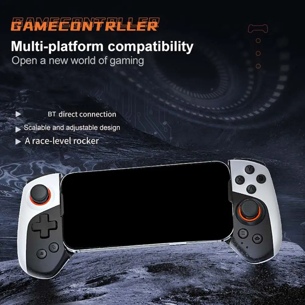 

Mobile Gaming Controller Bluetooth-Compatible5.3 Turbo/Back Button/Vibration Cell Phone Gamepad Macro Function for Android M1J6