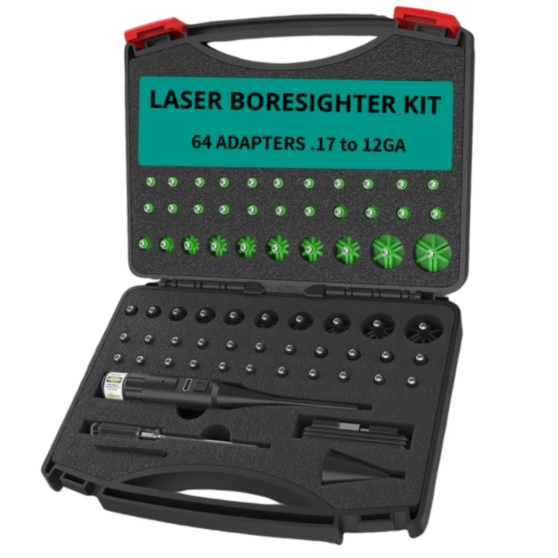 Rechargeable Laser Boresigher Kit 64 Adapters USB Recharging .177 .22 to 12GA Tactical Laser Collimator Boresighter - view 6