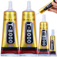 Waterproof Clear T8000 Glue Phone Repair Fabric Wood Scrapbooking Contact Adhesive Fabric Clothes T-8000 w/ Precision Applicator
