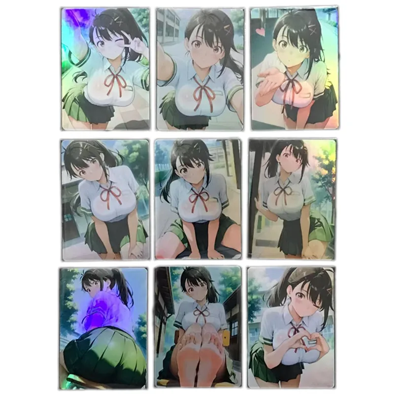 

9 шт./компл., аниме-игровые карты, Ringbud Journey Iwato Suzume, униформа, искушение, сексуальное телесное фото, боевая игра, игрушка, подарочная коллекционная карта