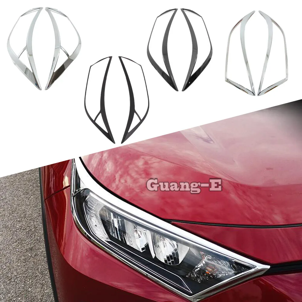 

Car Body Front Headlight Covers Exterior Eyebrow Chrome Lamp Trim Frame Styling Decoration For Toyota RAV4 2019 2020 2021 2022