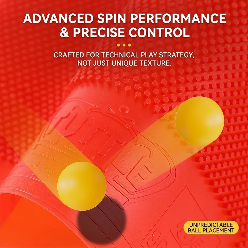 Tuttle Table Tennis Racket with Single Rubber Surface, Autumn3D Arc Spin Peculiar Rotation Table Tennis Rubber Surface with Long Spikes Single Rubber Surface image 5