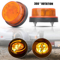 Mini Led Emergency Strobe Light 12V 24V Flash Beacon Brake Indicator Trailer 360° Rotation Warning Signal Lamp for Bus Truck Car