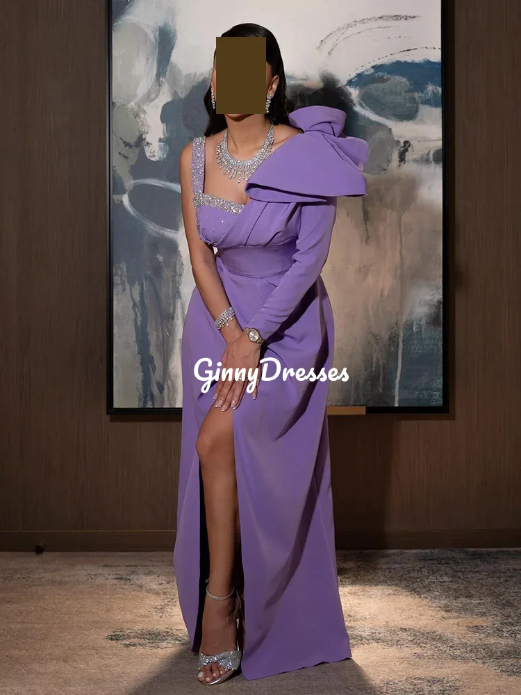 Robe de soirée de luxe personnalisée, ligne a, encolure carrée, à volants, robes de bal, fermeture éclair, manches longues, élégante et jolie pour femmes
