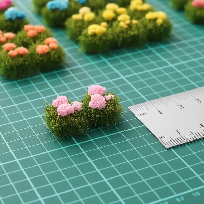 6 Stück/Set Miniatur-Blumencluster-Modelle, künstliche Buschpflanzen für Diorama, Sandtisch, Eisenbahn, Garten, Szenendekoration