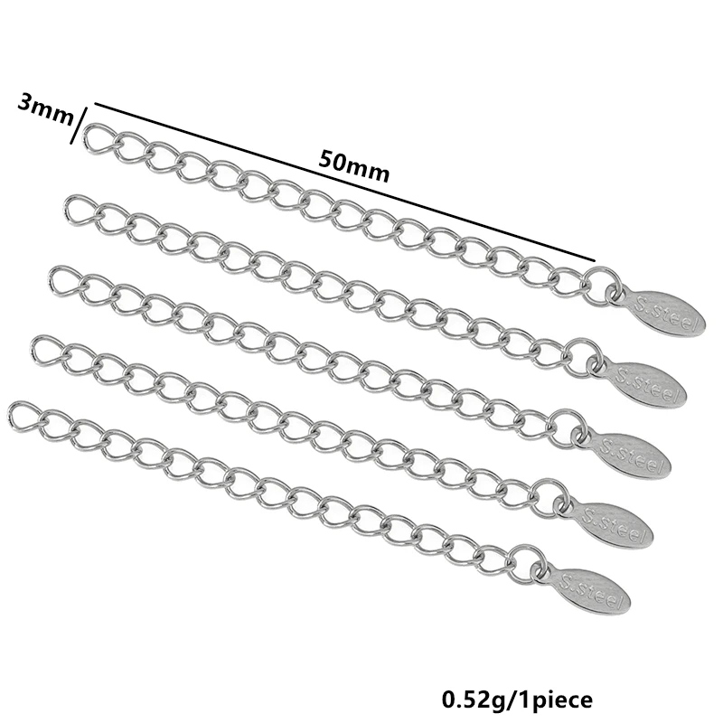 20pcs Stainless Steel Extension Chains Kit