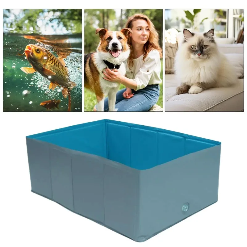 Dog Kiddie Pool PVC Folding Swimming Pool with drain For Dog Save Space Pet Puppy Bathing Tub pet bathtubs Puppy Wading Toy