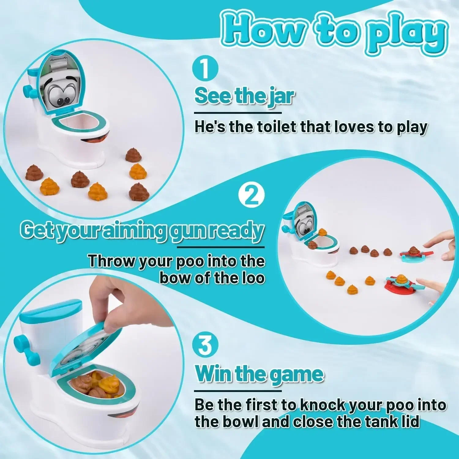 トイレクリエイティブおもちゃ 2～6人用 うんちシュートゲーム 子供用 クリエイティブトイレうんちゲームおもちゃゲーム 男の子 女の子 家族パーティー用