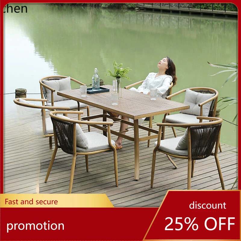 

HXL courtyard garden terrace rattan chair three-piece outdoor leisure chair open-air external swing rattan combination