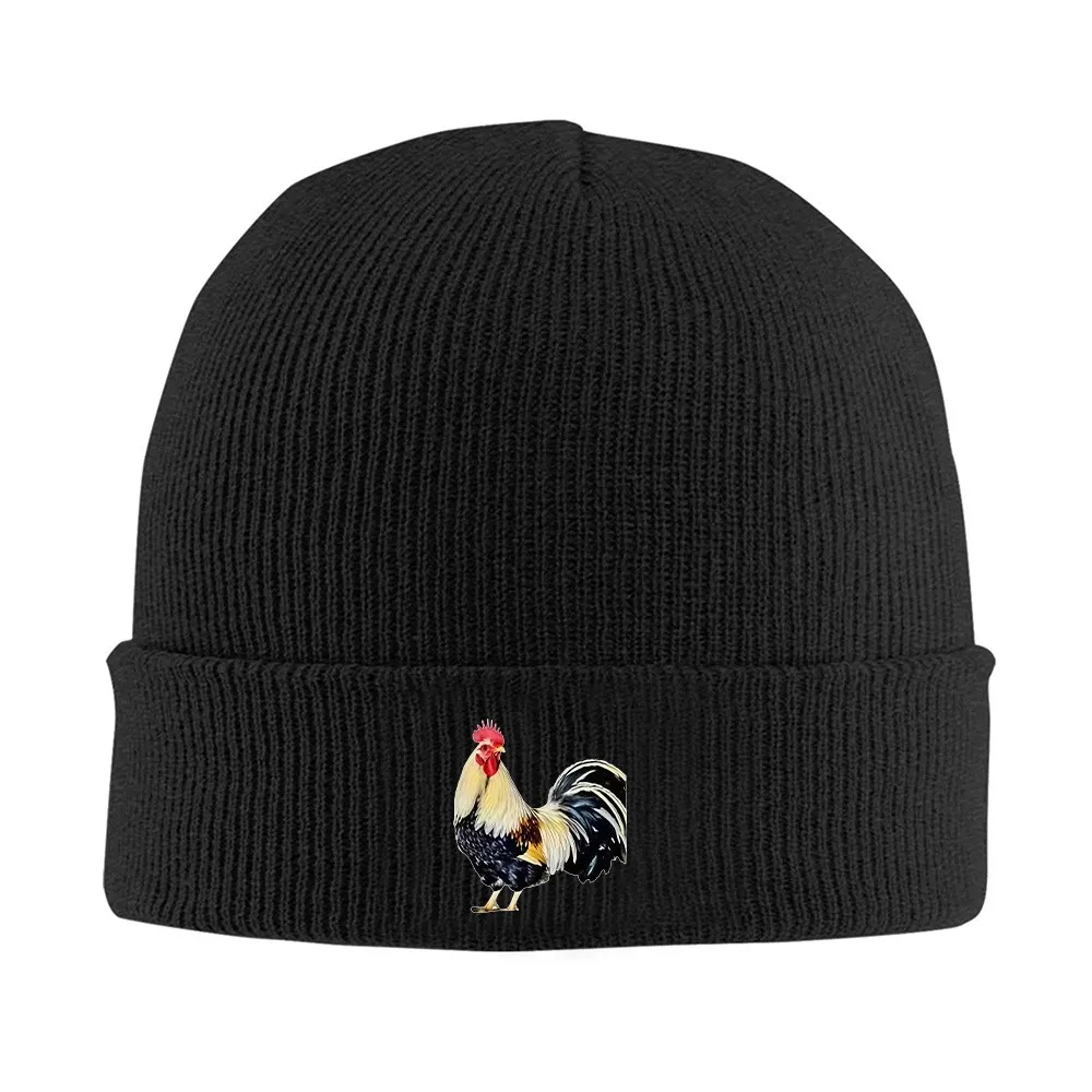 Colorful Rooster Knit Beanie Hat Stretchy Warm No-Brim Bendable Brim Suitable for Men Women Hand Washable Winter
