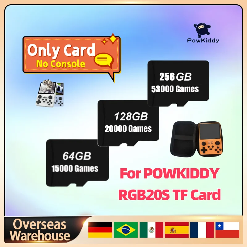 

TF Card For PowKiddy RGB20S Memory Card Handheld Game Console Expansion Card 256G 128G 64G 58000 Games Card Children Gifts