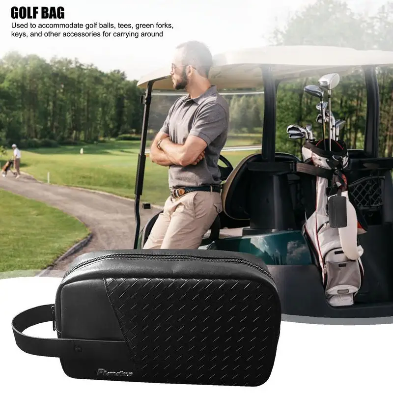 Golf Mini Pouch Bag Unique Golf Handbag Durable Golfer Pocket Multifunctional Keys Ball Maker Glove Cellphone Clutch Bag Zipper