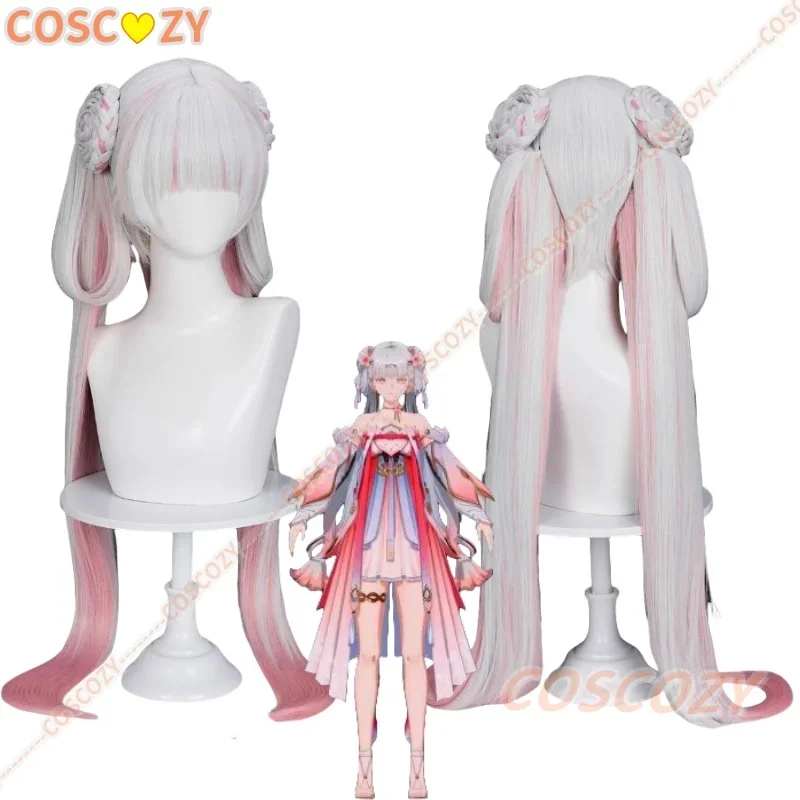 

CosplayGame Wuthering Waves New Skin Jinhsi Cosplay Wig Pink White Long Hair Jinzhou Magistrate Jue Halloween Party Wig for Wome