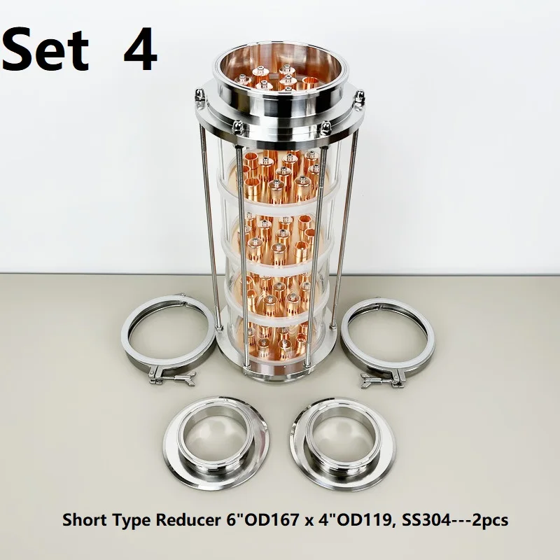 Imagem -05 - Conjuntos de Coluna de Lente de Destilação para Home Brewing Destilação Home Brewing Tri-clamp Sight Glass Union Ss304 164 mm 165 mm Pcs