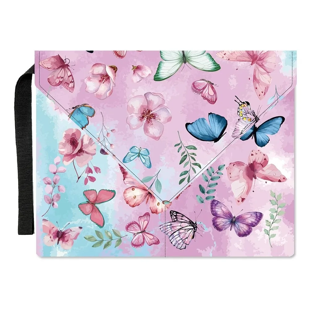 Polyester Book Cover Notebook Wraps with Hook and Loop Rectangle Butterfly 400~420x285~305mm