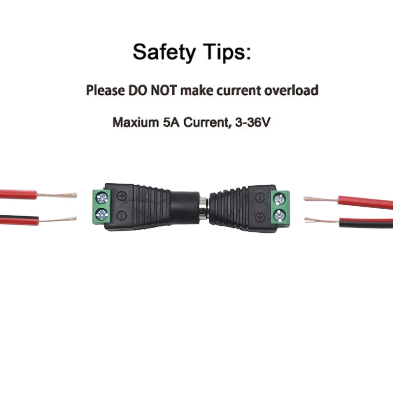 【10-2PCS】DC 12V Male Female Connector 5.5x2.1/2.5mm Power Cable Connectors Power Jacks Adapter Plugs Socket For LED Light