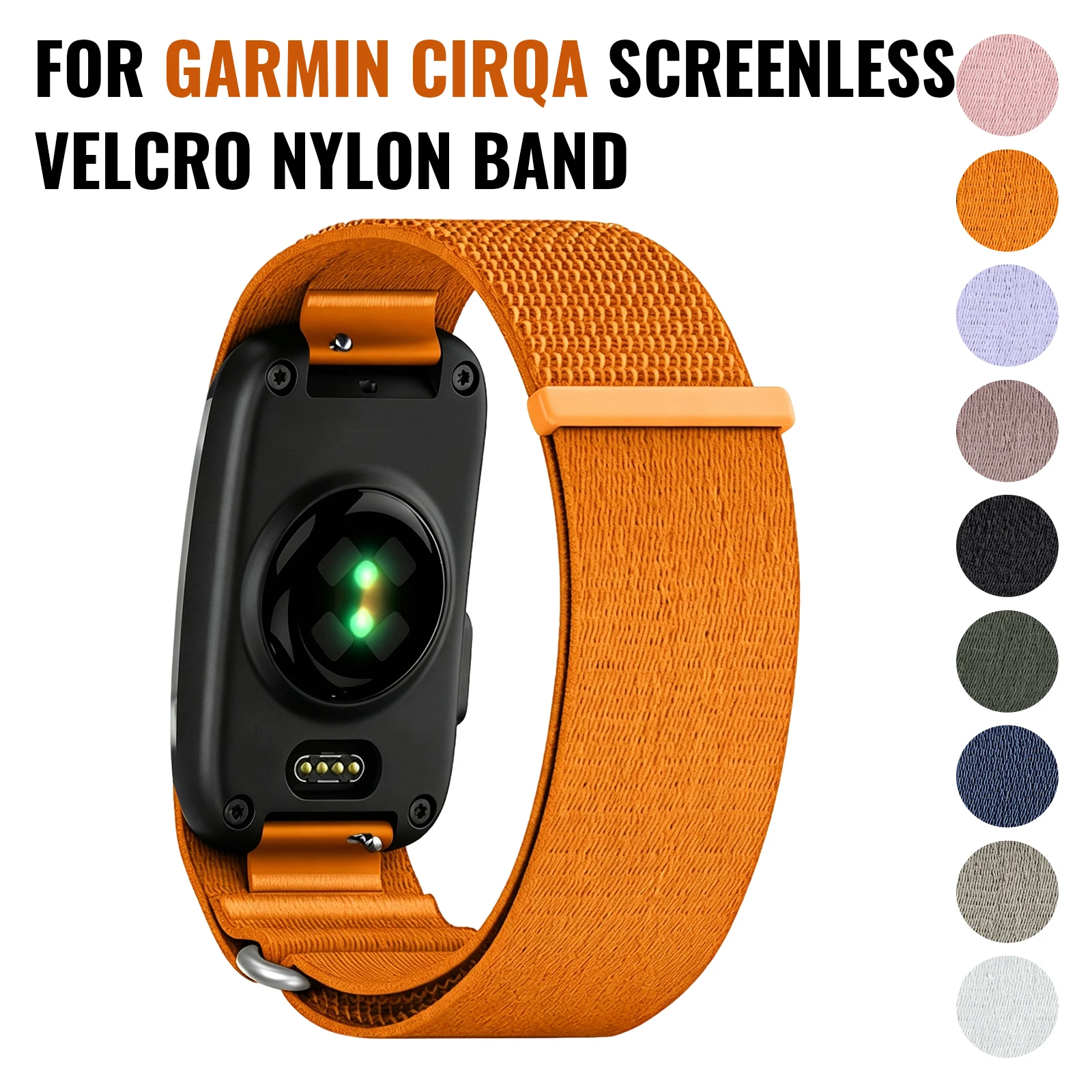 Pulseira de nylon com fecho de laço para a pulseira inteligente Garmin CIRQA, pulseira ajustável de tecido para rastreadores de atividades físicas, pa