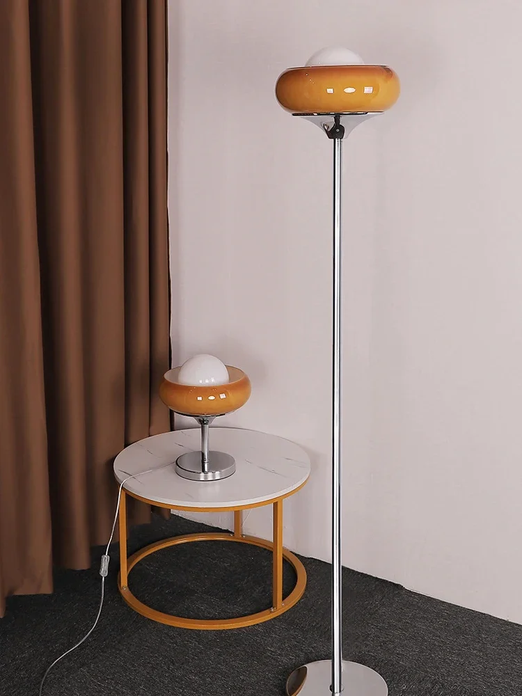 Guzzini Floor Lamp Bauhaus Table Lamp Bedroom Bedside Retro Yellow Cream Egg Tart Table Light