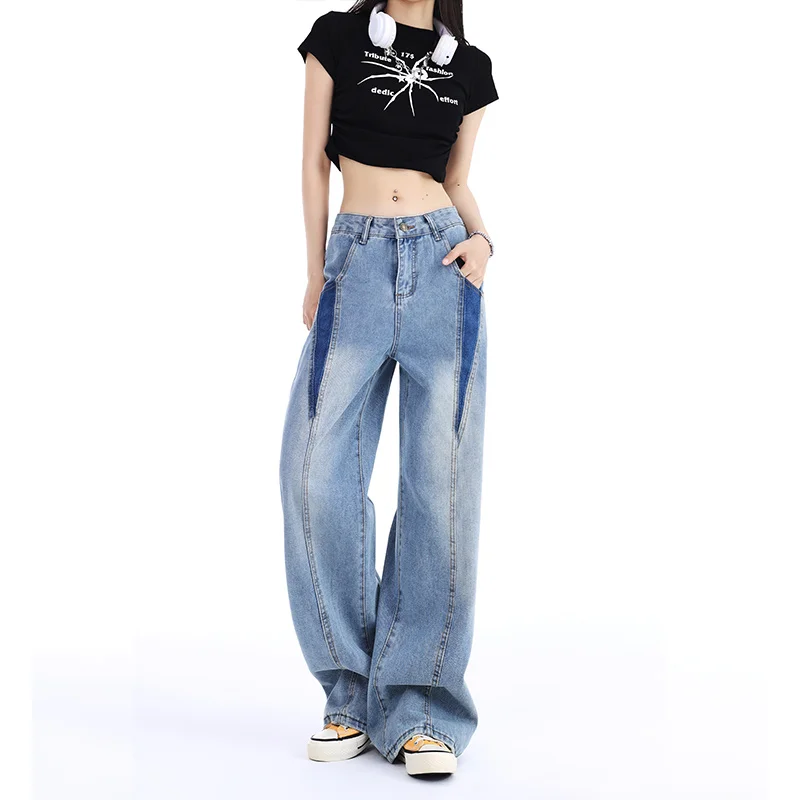 Women's Pants Straight Jeans Girls Innovative Jeans Denim Trendy Woman Clothing Women High Shot Pants Oversized Sweatpants New