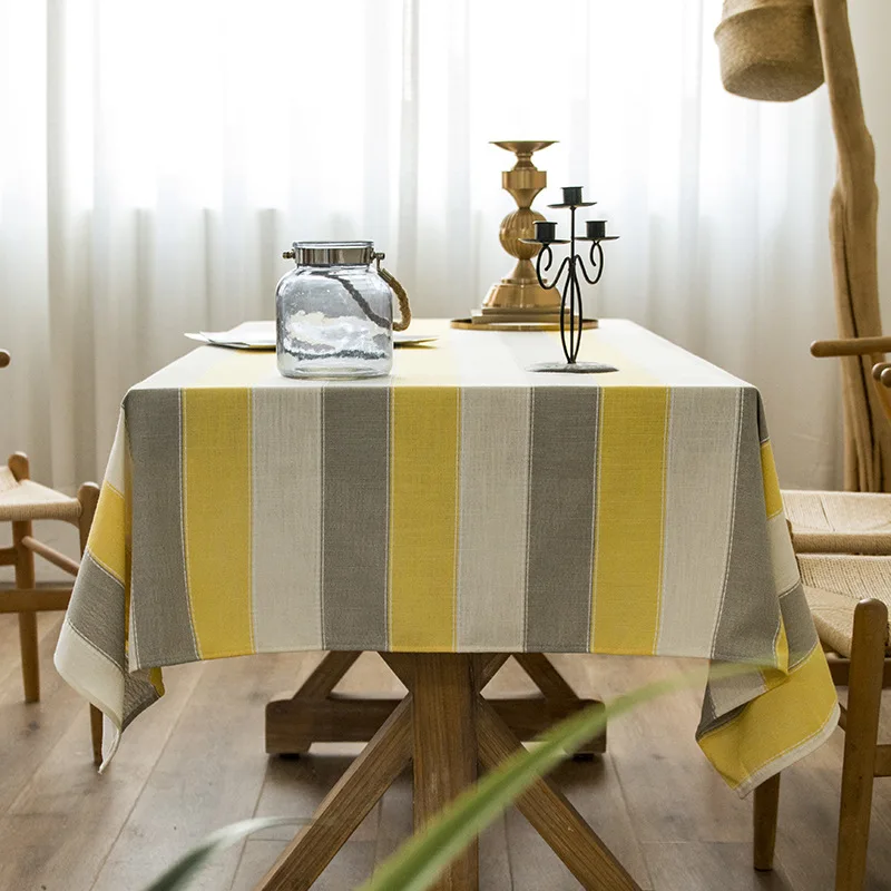 

Stylish Square Rectangular Tablecloth,Table Cover for Kitchen,Dinning Tabletop Decoration,Striped Fabric, Rectangle Table Cloths