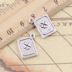 10pcs Charms Lucky Clover Book 15x13x3mm Tibetan Silver Color Pendants Antique Jewelry Making DIY Handmade Craft