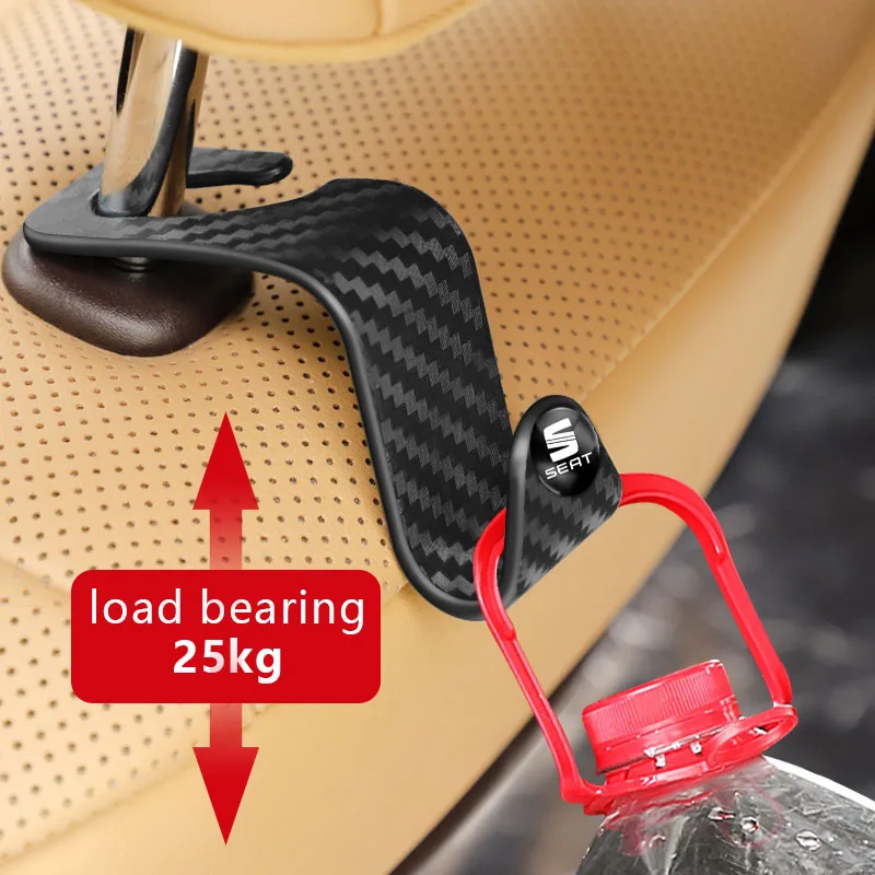 2Pcs Car Seat Back Hooks Portable Hanging Storage Holder For Seat Arona Ibiza 6l 6J Leon Sport Mk3 Tarraco Toledo Exeo Ateca FR