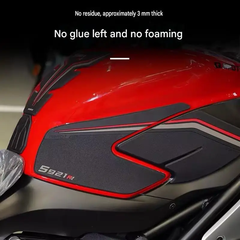 Anti-Slip Tank Traction Pad Fishbone Decal Protector Sticker For QJMOTOR SRK 921 RR