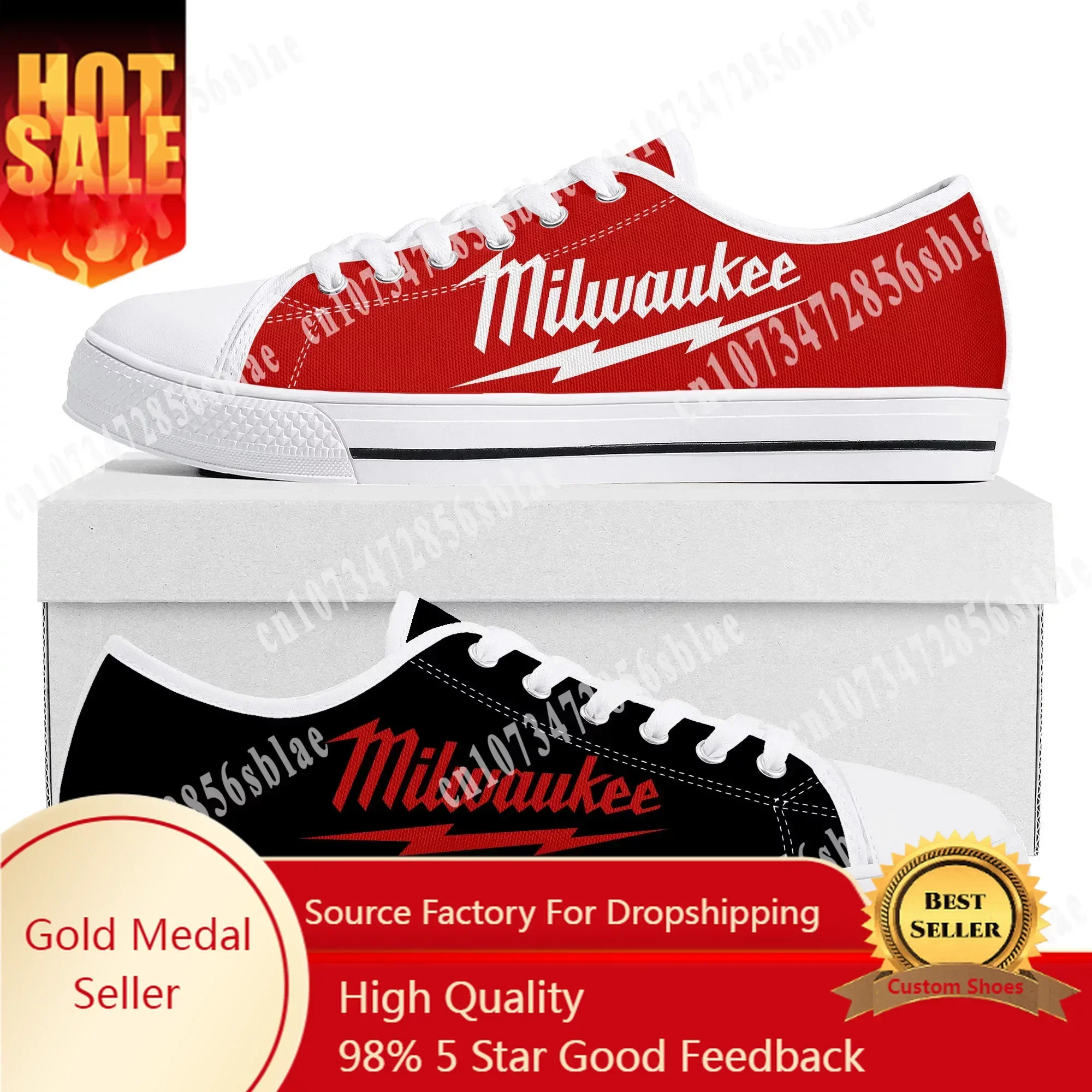 

M-MilwaukeeS Low Top Sneakers Mens Womens Teenager Canvas High Quality Sneaker Casual Custom Made Shoes Customize Shoe White