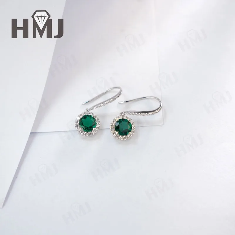Ohrringe Rubin Smaragd Laborgezüchtete Edelsteine Herzschliff 925 Silber Vergoldet mit 18K Gold Luxuriöser Trendiger Vintage Feiner Schmuck Charms – Detail 5