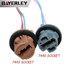 Conector T20 de 2 piezas para lámpara de coche, Cable 7443 de 10CM, 7440, 580 W21/5W, accesorios para bombillas LED