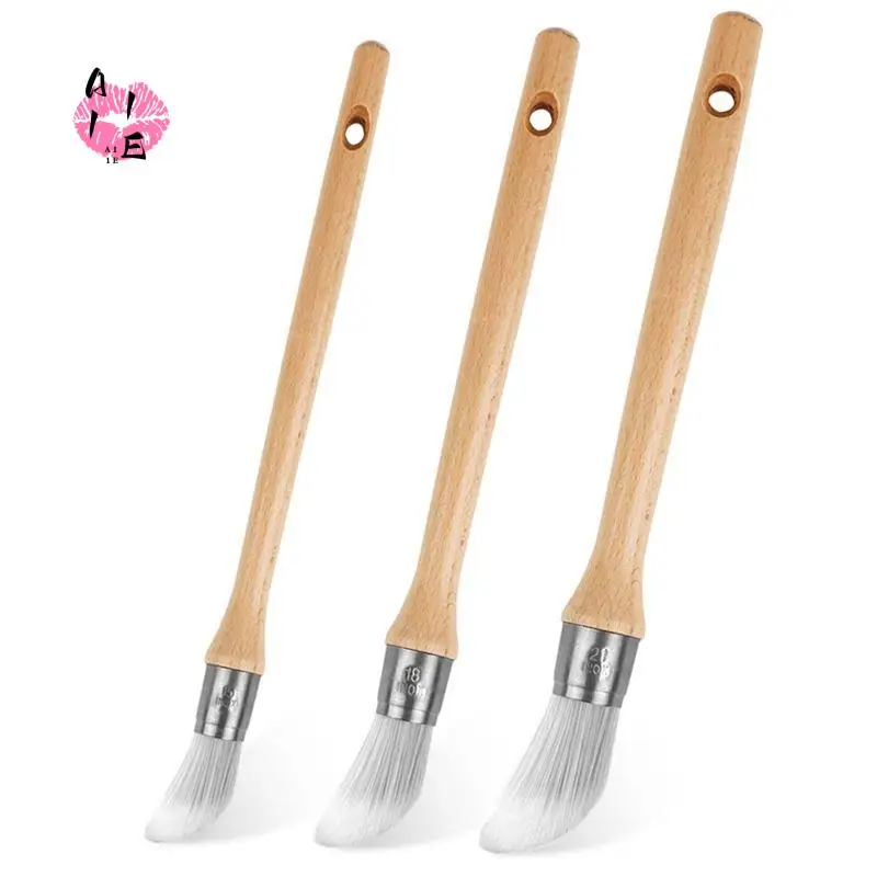 A11E-Trim Paint Brush,Edge Painting Tool Kit,Round Trim Brushes For Corner,Touch Ups,Artwork,House Wall Edges 3-Pack Easy To Use