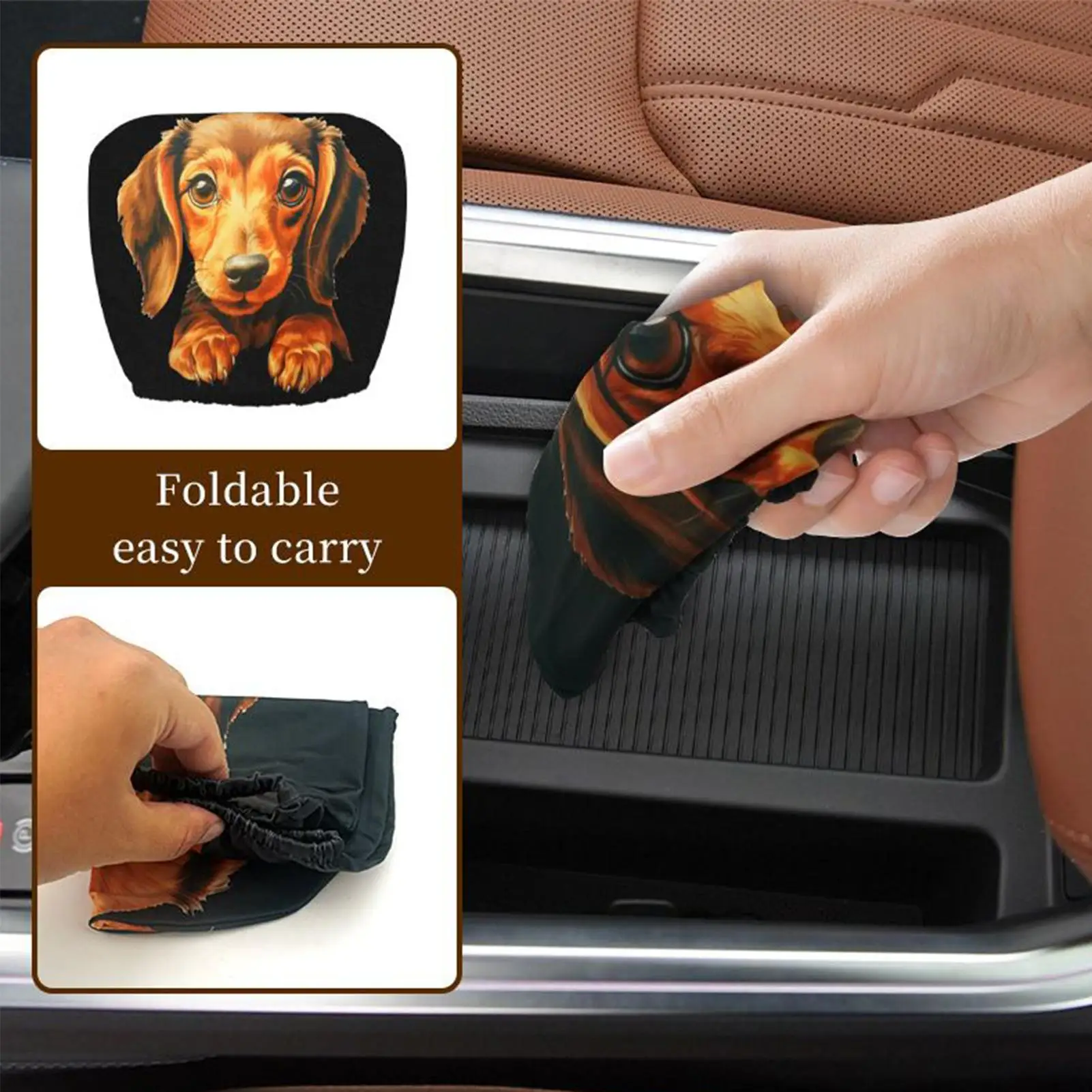 2pcs Horror Theme Printed Car Pillowcase Soft Comfortable Decorative Cushion Cover Auto Seat Headrest Protective Cover