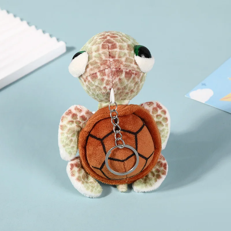 1pc Tortoise Plush Doll Toy Cartoon Turtle Marine Animal Pendant Soft Stuffed Keychain Backpack Car Bag Key Ring Decor Kids Gift