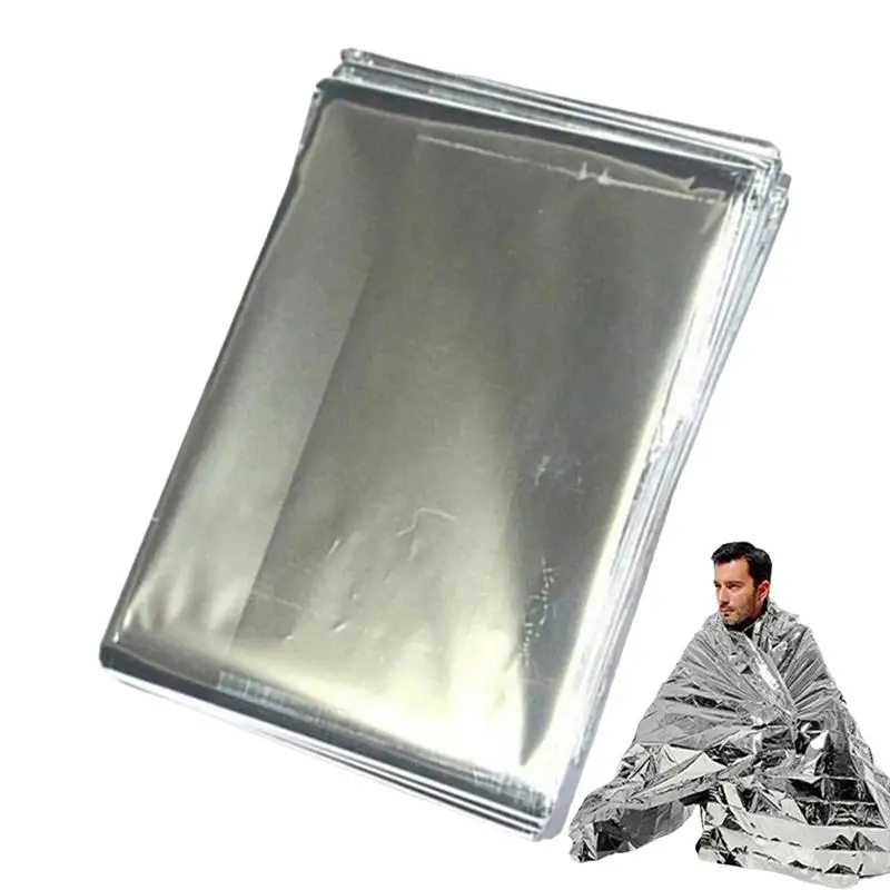 Emergent Blanket M-ylar Thermal Outdoor Survive First Aid Kit Rescue Space Foil Camp Hike Mountaineer Bug Out Bag Heat Retain