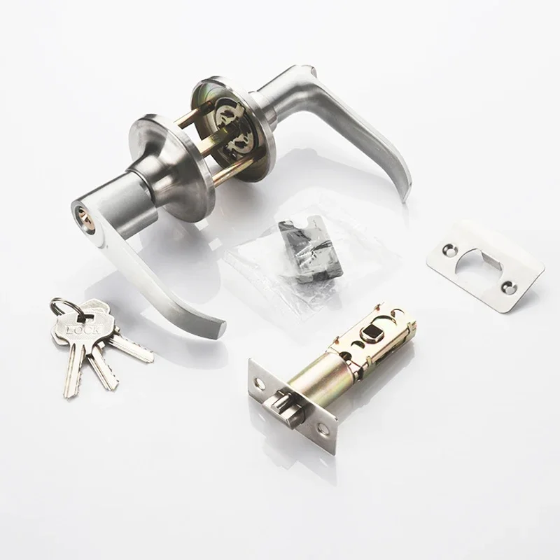 Three Bar Door Handle Zinc Alloy Indoor Door Handle Mute Handle Keyless Bathroom Handle