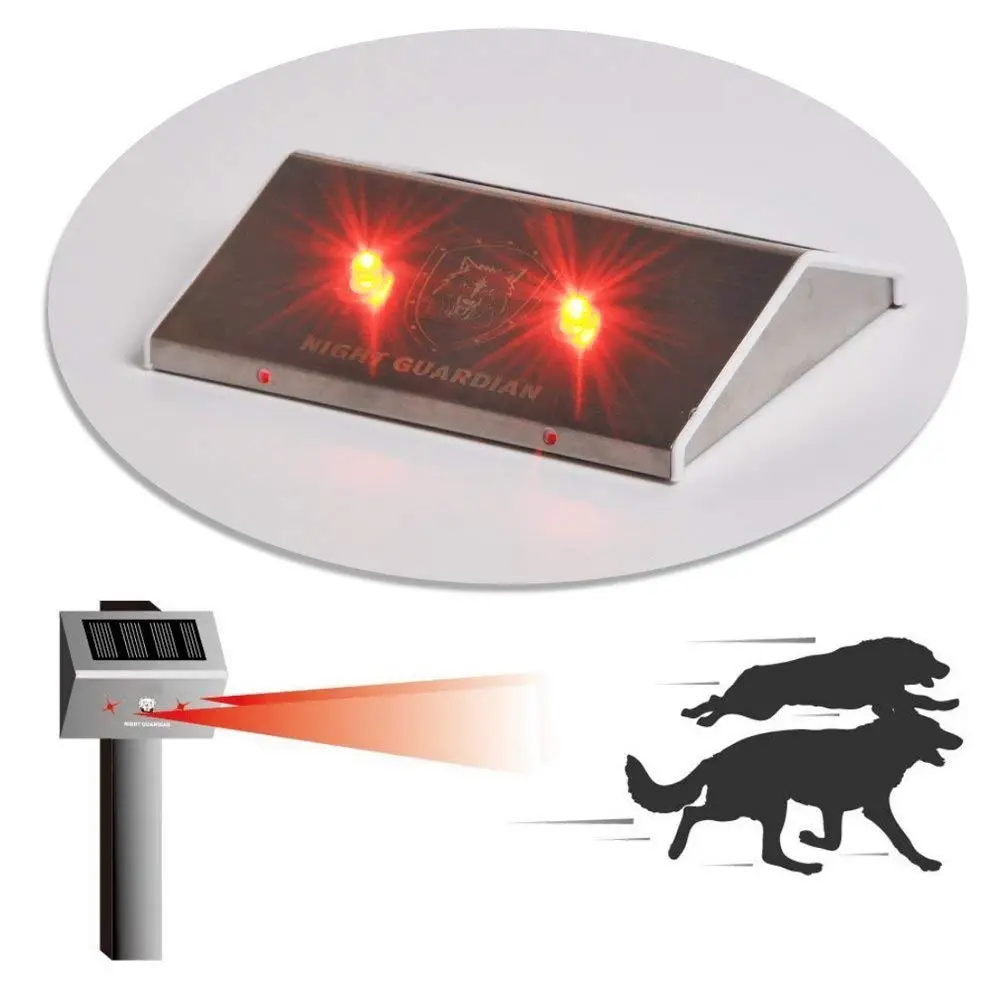 

Solar Powered RED eye pro LED wolve Predator Deterrent Light/Pest Repellent and Control/Guards Against Nocturnal Wild Animals