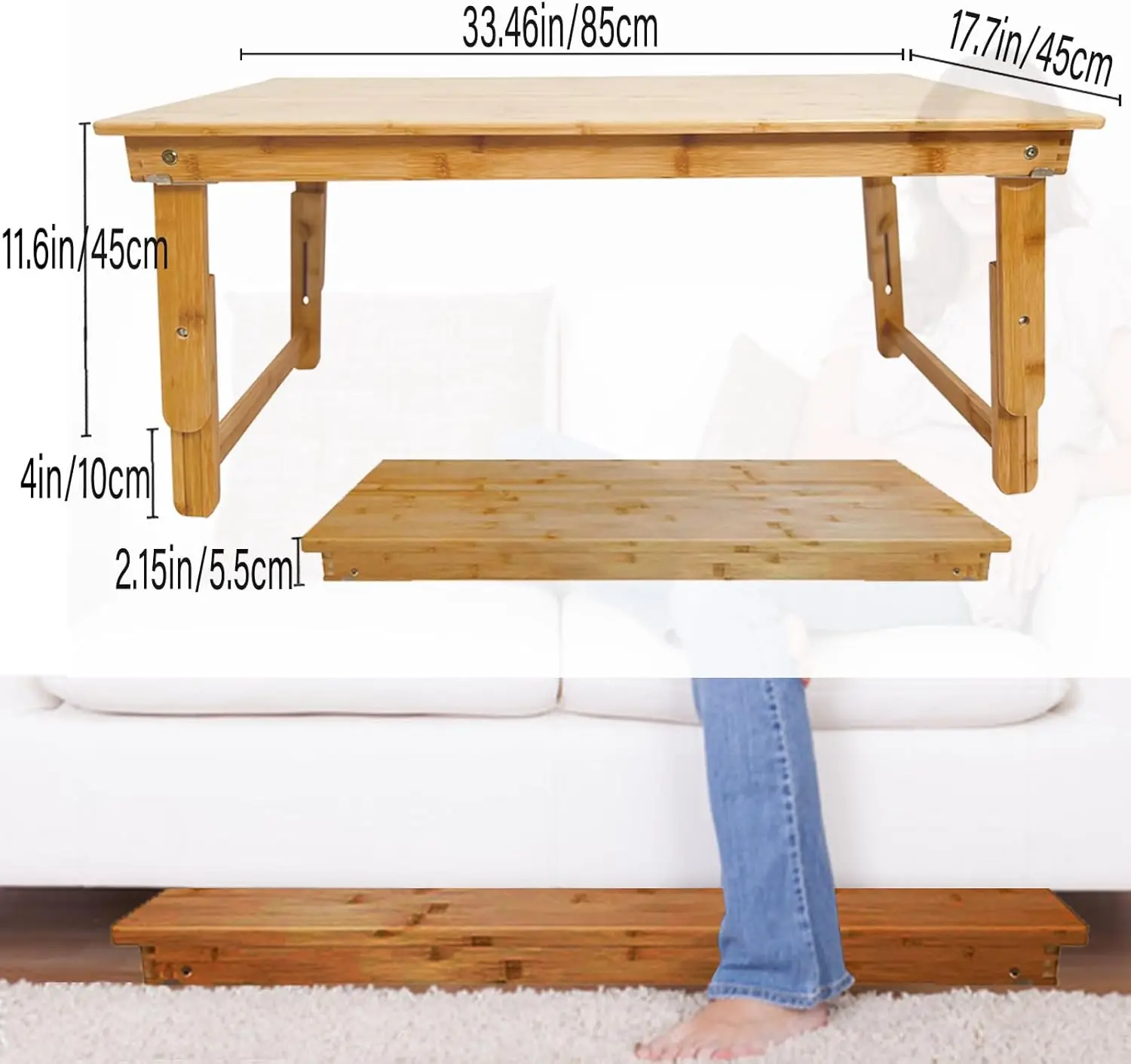 Folding Table for Living Room Small Spaces Picnic Table Ground Portable Table,Floor Desk for Adults