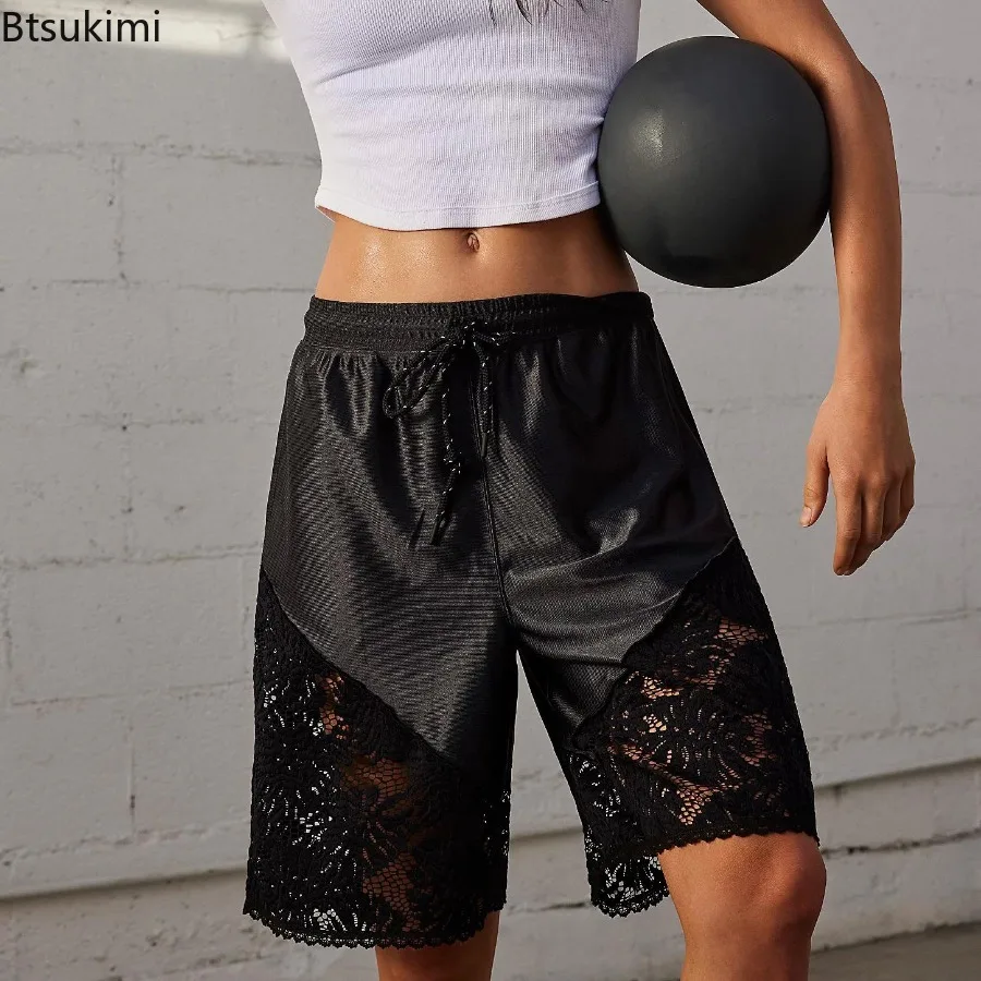 New Arrival Women's Drawstring Loose Casual Shorts Fashion Lace Splicing Sports Pants Summer Comfort Versatile Shorts Streetwear