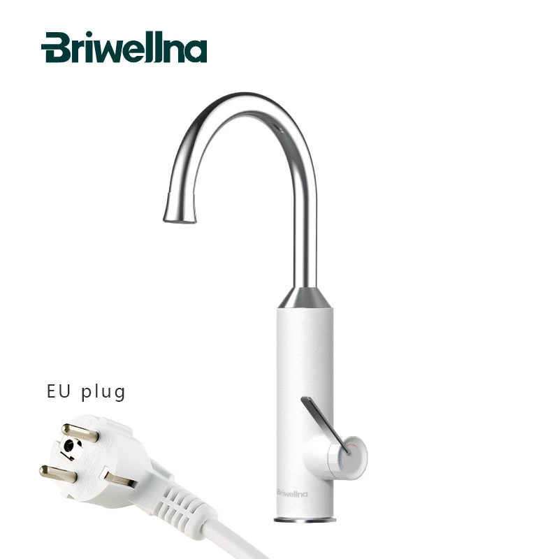 Briwellna Electric Faucet 220V Tankless Mini Heater For Home Kitchen Faucet 2 in 1 Swivel Spout Flower Heater Heated Tap Mixer