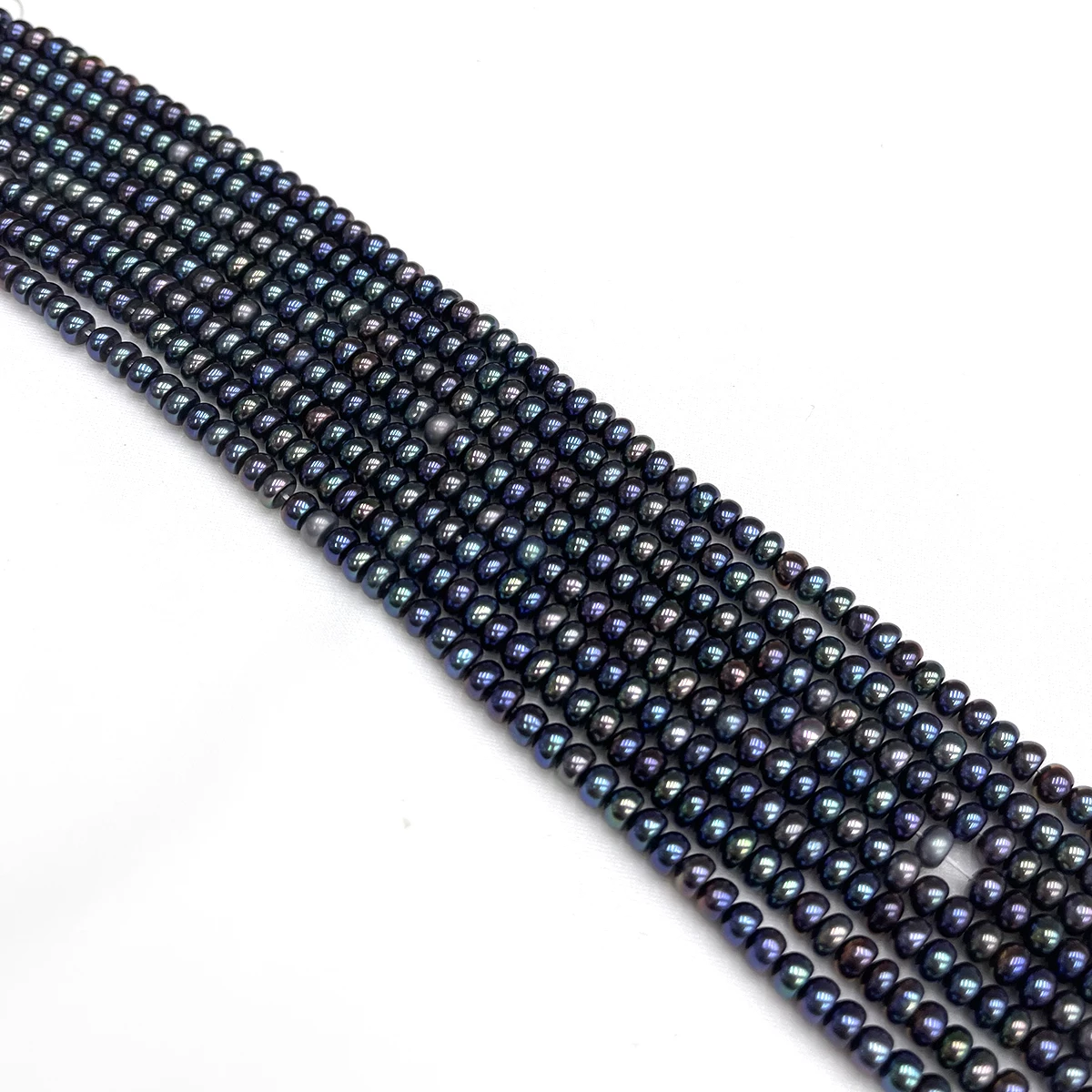Natural Freshwater Pearl Black Flat Bead Strings—Size 5–6 Mm Jewelry Make DIY Necklace Bracelet Earring Accessory Women