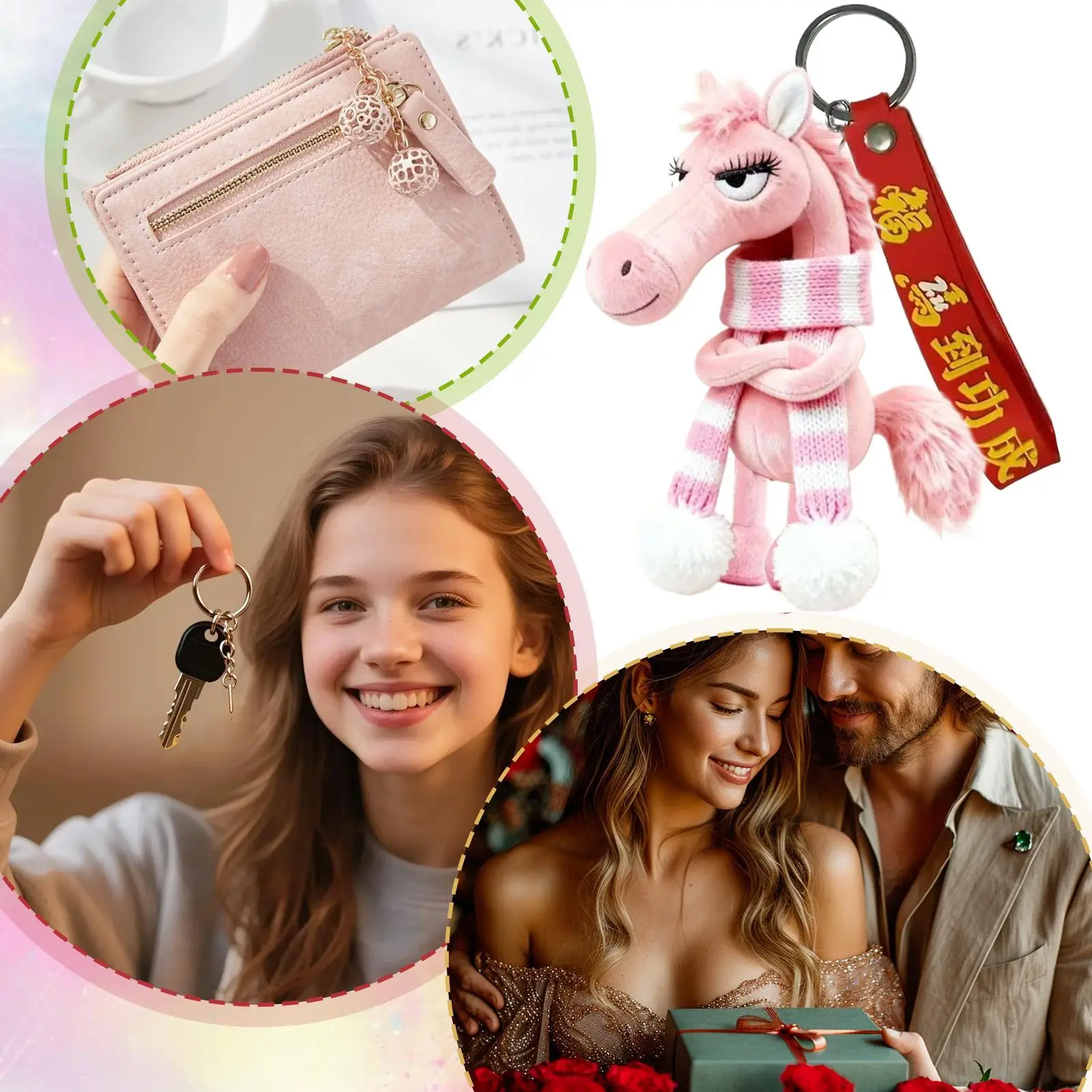 Ciondolo per borsa 2026 Anno del cavallo Portachiavi in peluche Ciondolo per borsa Cavallo farcito Portachiavi Ciondolo per uomo Donna Ragazzi Ragazze Gioventù