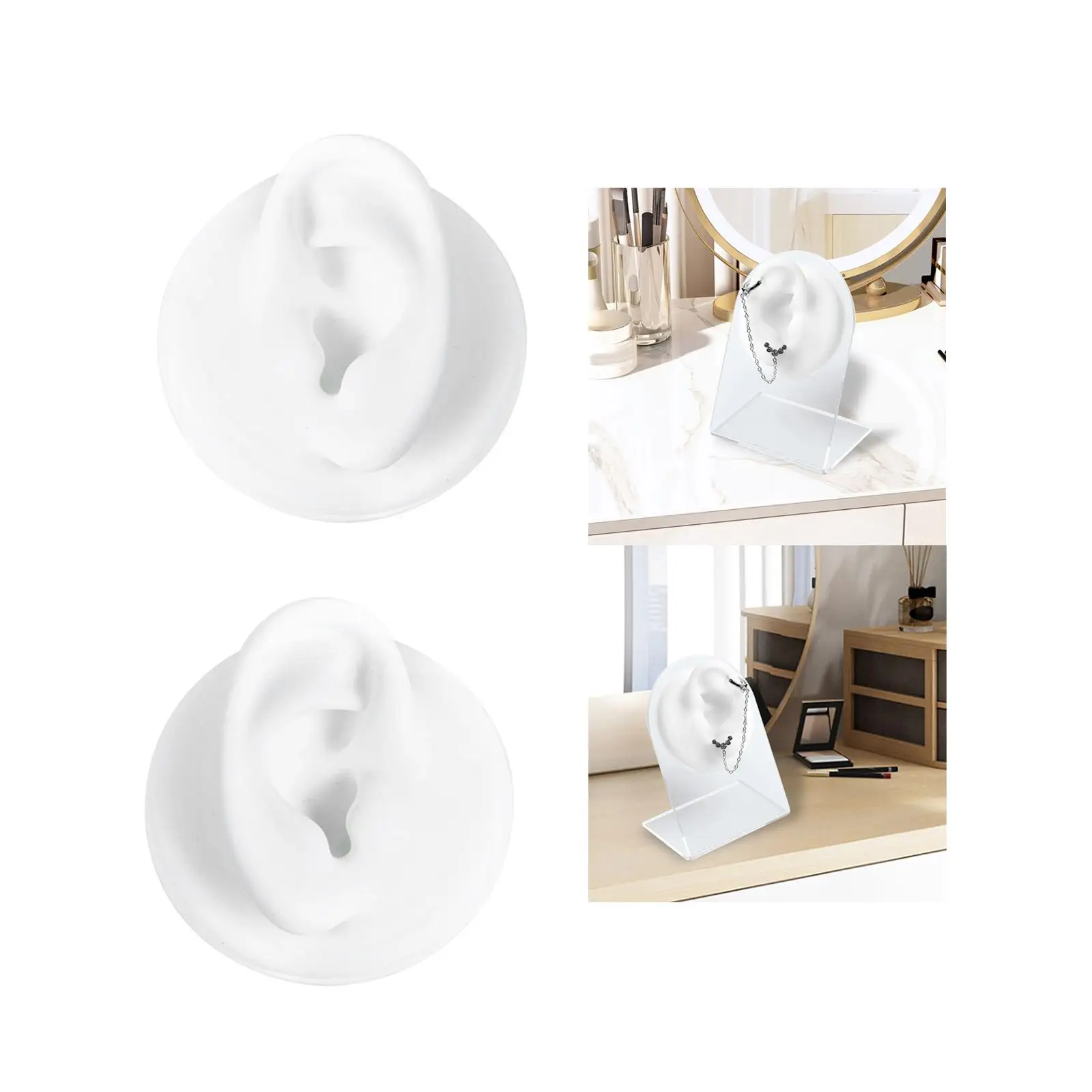

Silicone Ear Model Delicate Texture for Practicing Teaching Instructions Jewelry Display