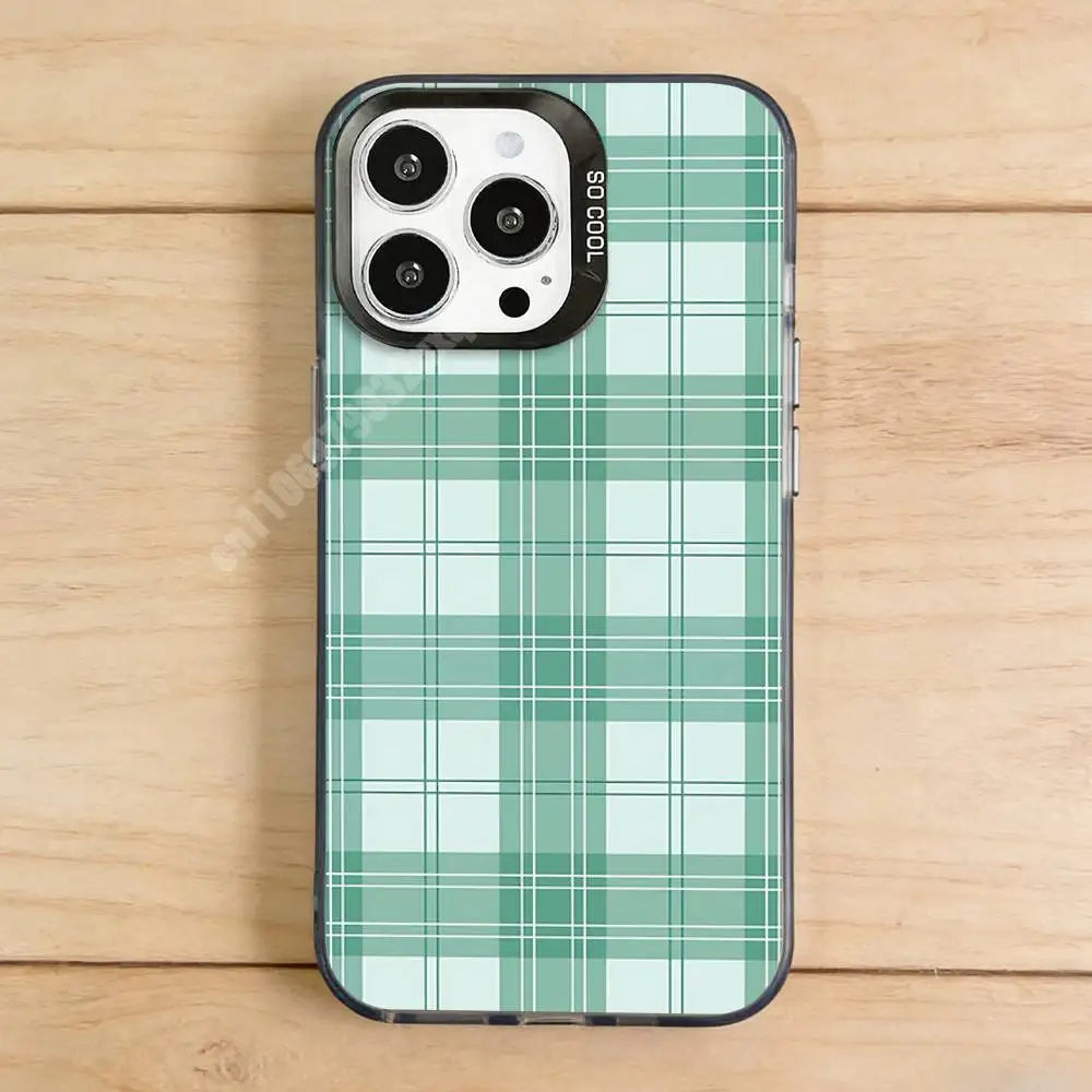 Beautiful Plaid Fabric Pattern Phone Case for iPhone 17 16 15 Max Mini 14 13 Pro Plus 12 11 X XS Air IMD Cover