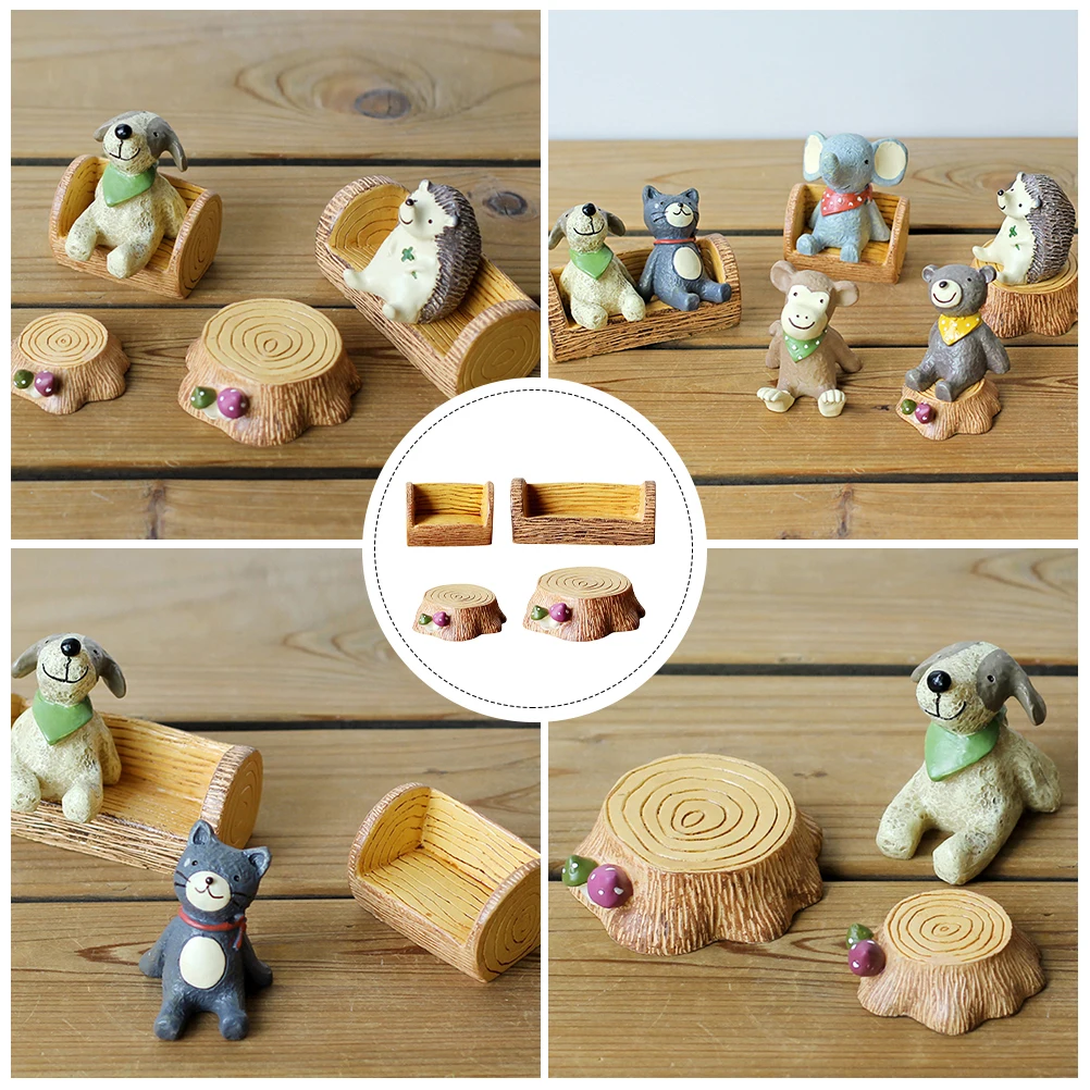 

Mini Tree Stump Ornament Resin Micro Landscape Accessories Small Stool Decor For Miniature Garden Decoration Garden