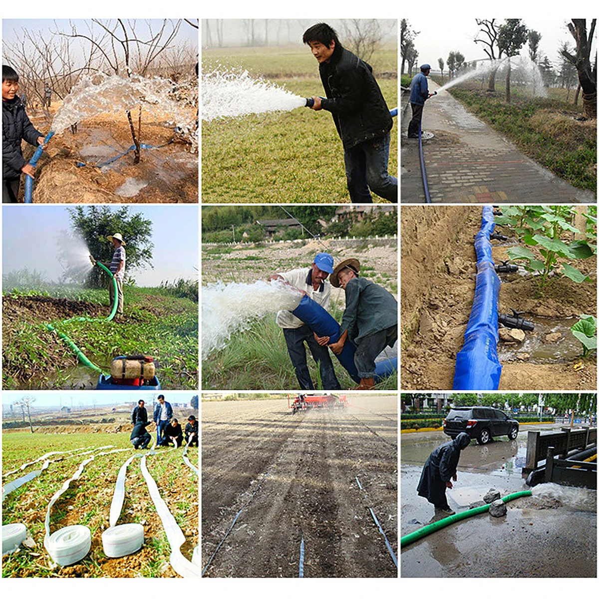 Acoplamento Rápido de Alumínio para Irrigação Agrícola, Blue Band Mangueira, Fire Pipe, Paisagismo Rega, Belt Pipe Clamp, 1 polegadas, 1,5 polegadas, 2 polegadas, 1 m, 5m