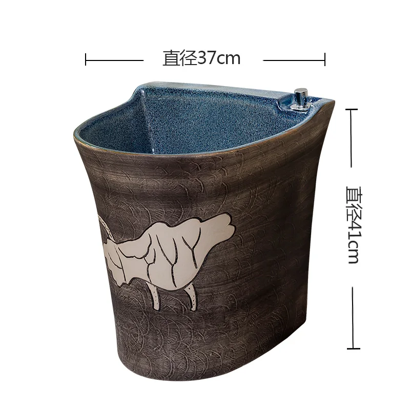

Bathroom retro mop pool balcony outdoor outdoor courtyard pier ceramic art cloth mop basin