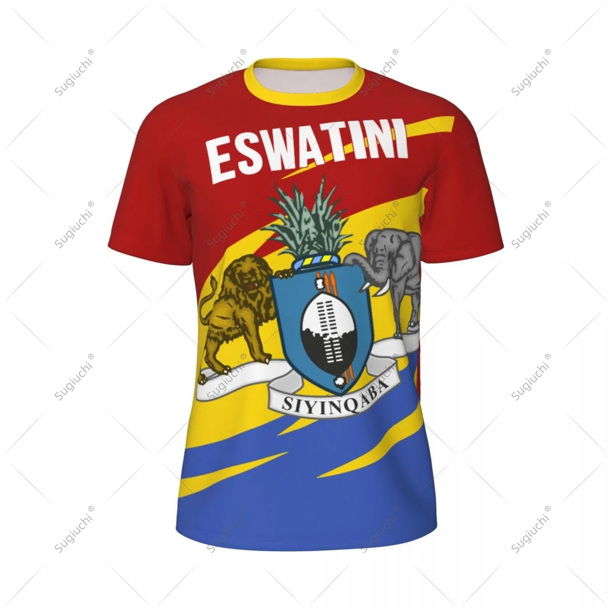 Eswatini Flag Men Sports T-shirt Women Tees jersey for Soccer Football Running Bike Tennis Fitness Fans